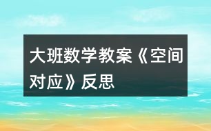 大班數(shù)學教案《空間對應》反思