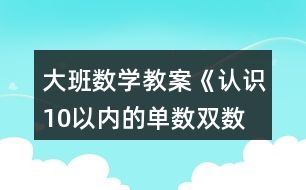 大班數學教案《認識10以內的單數、雙數》反思