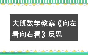 大班數(shù)學教案《向左看向右看》反思