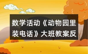 數(shù)學(xué)活動(dòng)《動(dòng)物園里裝電話》大班教案反思