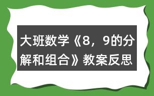 大班數(shù)學(xué)《8，9的分解和組合》教案反思
