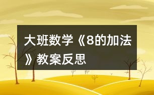大班數(shù)學(xué)《8的加法》教案反思