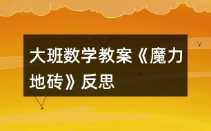 大班數(shù)學教案《魔力地磚》反思