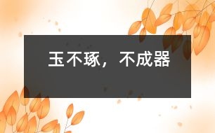 玉不琢，不成器