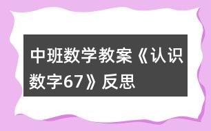 中班數(shù)學教案《認識數(shù)字6、7》反思