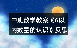 中班數(shù)學(xué)教案《6以內(nèi)數(shù)量的認(rèn)識(shí)》反思
