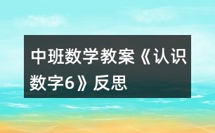 中班數(shù)學(xué)教案《認(rèn)識數(shù)字6》反思