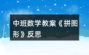 中班數學教案《拼圖形》反思