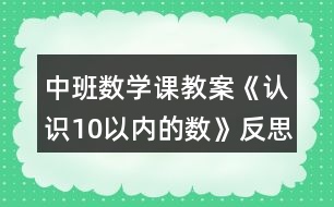 中班數(shù)學(xué)課教案《認(rèn)識(shí)10以內(nèi)的數(shù)》反思