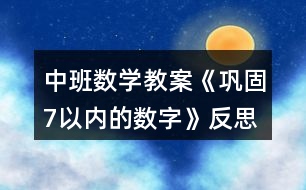 中班數(shù)學教案《鞏固7以內的數(shù)字》反思
