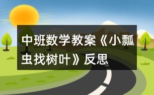 中班數(shù)學(xué)教案《小瓢蟲(chóng)找樹(shù)葉》反思