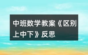 中班數(shù)學(xué)教案《區(qū)別上、中、下》反思