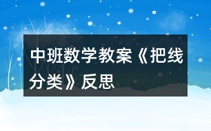 中班數(shù)學教案《把線分類》反思