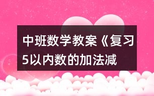 中班數(shù)學(xué)教案《復(fù)習(xí)5以內(nèi)數(shù)的加法、減法》反思