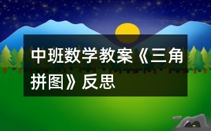中班數(shù)學教案《三角拼圖》反思