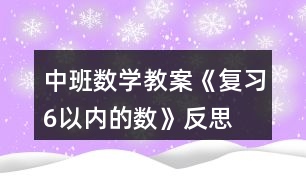 中班數(shù)學教案《復習6以內(nèi)的數(shù)》反思