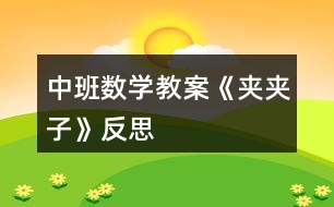 中班數(shù)學教案《夾夾子》反思