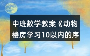 中班數(shù)學(xué)教案《動(dòng)物樓房（學(xué)習(xí)10以內(nèi)的序數(shù)）》反思