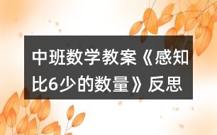 中班數(shù)學教案《感知比6少的數(shù)量》反思