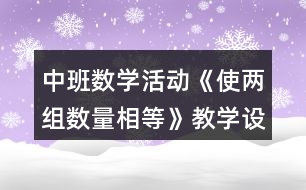 中班數(shù)學活動《使兩組數(shù)量相等》教學設計反思