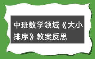 中班數(shù)學領(lǐng)域《大小排序》教案反思