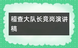稽查大隊長競崗演講稿