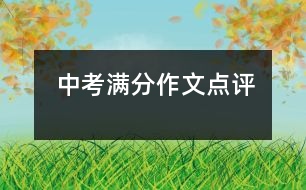 中考滿(mǎn)分作文點(diǎn)評(píng)