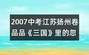 2007中考江蘇揚(yáng)州卷：品品《三國(guó)》里的忽略