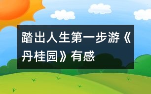 踏出人生第一步——游《丹桂園》有感