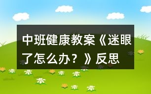 中班健康教案《迷眼了怎么辦？》反思