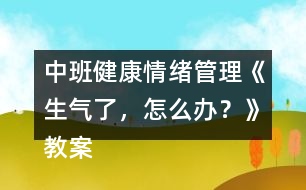 中班健康情緒管理《生氣了，怎么辦？》教案反思