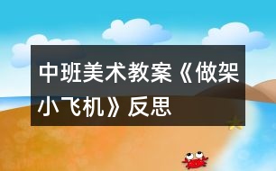 中班美術教案《做架小飛機》反思