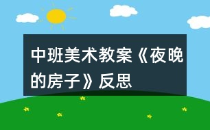 中班美術教案《夜晚的房子》反思