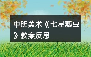 中班美術(shù)《七星瓢蟲(chóng)》教案反思