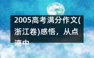 2005高考滿分作文(浙江卷)：感悟，從點滴中開始