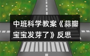 中班科學教案《蒜瓣寶寶發(fā)芽了》反思