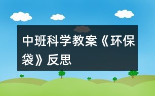 中班科學教案《環(huán)保袋》反思
