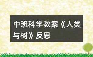 中班科學教案《人類與樹》反思