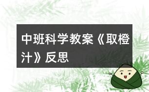 中班科學教案《取橙汁》反思