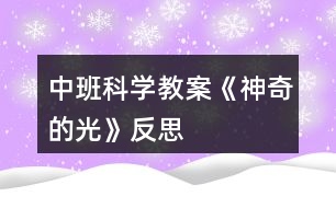 中班科學教案《神奇的光》反思