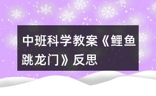 中班科學教案《鯉魚跳龍門》反思