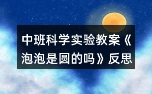 中班科學(xué)實驗教案《泡泡是圓的嗎》反思