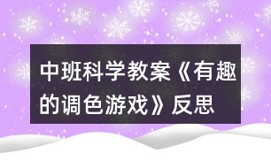 中班科學教案《有趣的調色游戲》反思