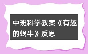 中班科學教案《有趣的蝸牛》反思