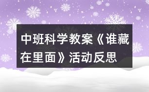 中班科學(xué)教案《誰(shuí)藏在里面》活動(dòng)反思