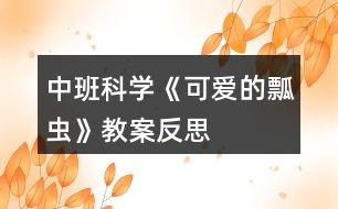 中班科學(xué)《可愛(ài)的瓢蟲(chóng)》教案反思