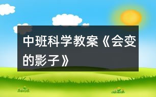 中班科學教案《會變的影子》