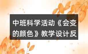 中班科學(xué)活動(dòng)《會(huì)變的顏色》教學(xué)設(shè)計(jì)反思