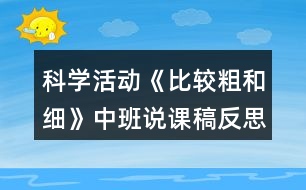 科學(xué)活動《比較粗和細(xì)》中班說課稿反思
