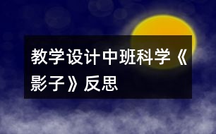教學設(shè)計中班科學《影子》反思